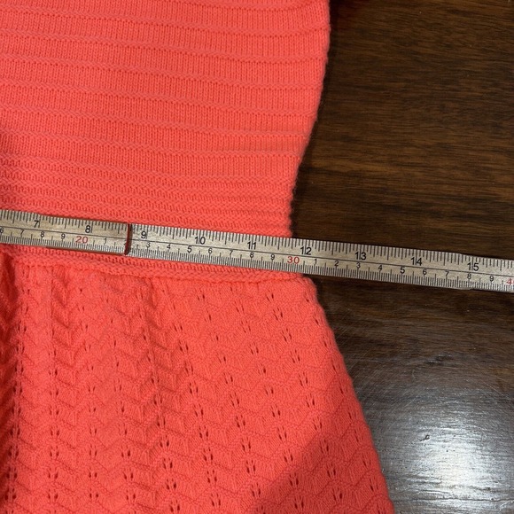 Miami Dress Women Small Short Sleeve Sweater Dress Bright Coral Pink Knee Length - Picture 5 of 14